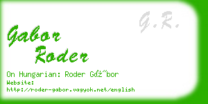 gabor roder business card